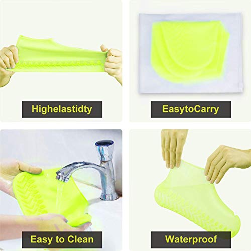 Cubierta del Zapato, Cubrecalzado, Cubierta del Zapato Impermeable, Funda de Silicona para Zapatos con Suela Antideslizante, Lavable Cubierta del Zapato Reutilizable Para Días de Lluvia y Nieve-L