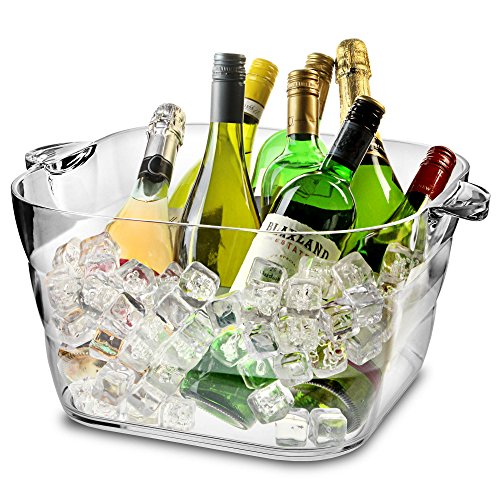 Cubitera cuadrada gigante de acrílico para fiestas - bebidas, vino, enfriador de vino, enfriador de cerveza