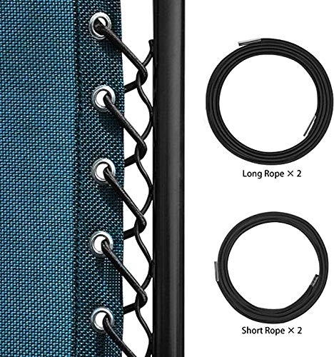 Cuerda elástica de repuesto, 4 unidades, juego de cordones de goma con tapas para tumbonas pesadas para tumbonas de relajación Zero Gravity silla de jardín elástica, cordel de hilo para RSX/RSXA