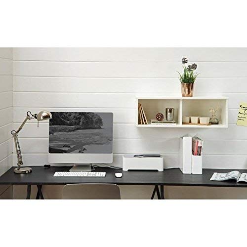 Curver  -  Caja Ebox Mediana Organizador de Cables Rectangular - Color Blanco / Gris