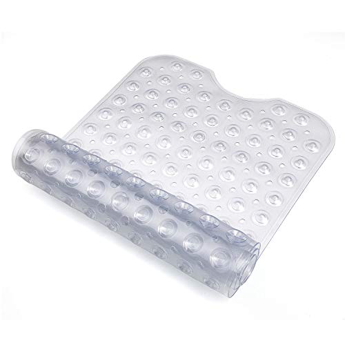 Czemo Alfombrillas de Bañera Antideslizante con Ventosas, Alfombrillas de Baño, Alfombrilla para Ducha Anti Bacterialm, Lavable en la Lavadora, 40 x 100 cm (Transparente)