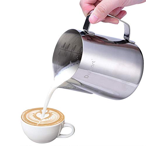 Dailyart Jarra de Leche, Leche de Acero Inoxidable Taza de Leche Espuma Jarra de Leche(600ml/20oz)