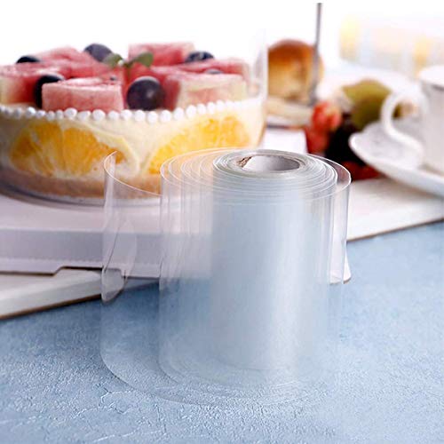 DBAILY Bobina de Acetato Transparente, 2 Rollos Pasteleria Lámina de Acetato Transparente Chocolate Mousse Molde para Repostería Pasteleria Alimentos Decoración(8cm*10m 15cm*10m)