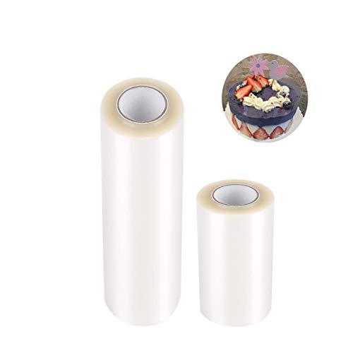 DBAILY Bobina de Acetato Transparente, 2 Rollos Pasteleria Lámina de Acetato Transparente Chocolate Mousse Molde para Repostería Pasteleria Alimentos Decoración(8cm*10m 15cm*10m)