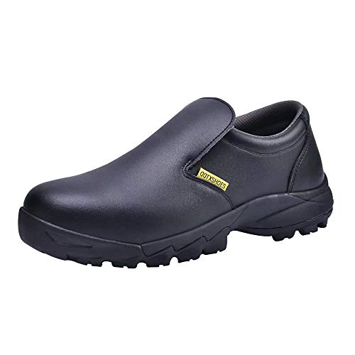 DDTX Zapatos de Seguridad para Hombre Antideslizante S2 SRC Calzado de Trabajo Puntera Compuesta Antiestáticos Cómodo Negro Talla 40