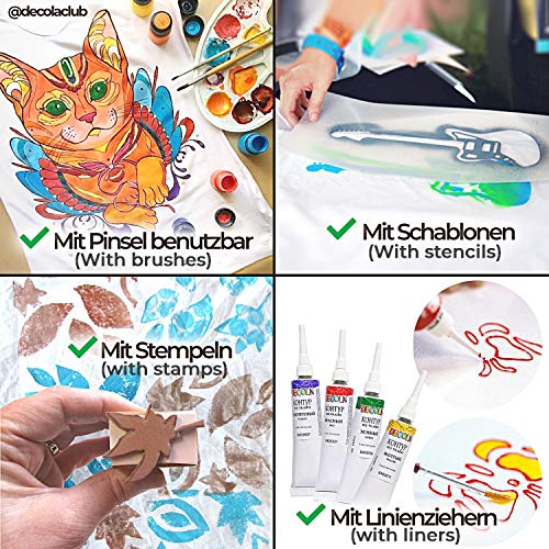 Decola Set Pintura Textil Acrilica | 6x20ml Colores trendy Por Ropa Resistentes En Lavadora | Hechos En Rusia da Neva Palette