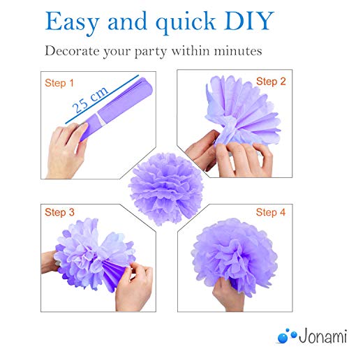 Decoracion Cumpleaños Multicolor 20 Pompones de Papel de Seda, Flores Pompom, Abanicos, Bolas de Nido de Abeja Guirnaldas. Decoración para Fiesta Carnaval -20 Piezas-