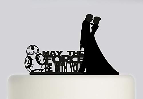 Decoración para tarta de boda de Star Wars Bb de boda de acrílico para decoración de tarta de Mr y Mrs, para novia y novio