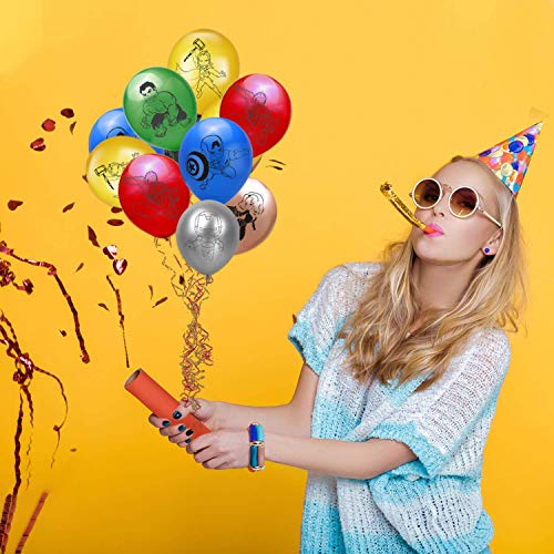 Decoraciones de fiesta de cumpleaños de superhéroe, suministros de fiesta de superhéroe, decoraciones de fiesta de superhéroe incluidas pancarta de feliz cumpleaños, globos de látex de superhéroe