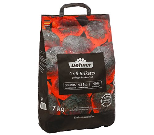 Dehner Premium Briquetas para Barbacoa, 7 kg, Negro, 28 x 15 x 48 cm