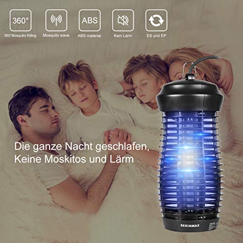 DEKINMAX Lámpara Mata Insectos Electrico Lámpara Anti Mosquitos UV Mosquitera Eléctrica (Lámpara Antimosquito 6W)