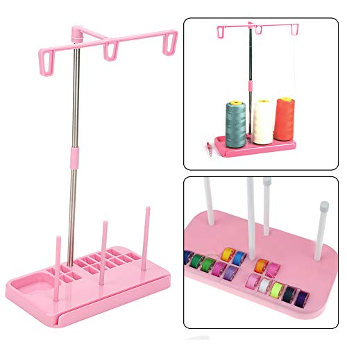 Delaman 3 Conos Costura Bordado Hilo Porta Carrete Soporte, Rosa