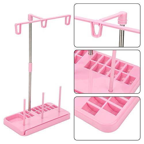 Delaman 3 Conos Costura Bordado Hilo Porta Carrete Soporte, Rosa