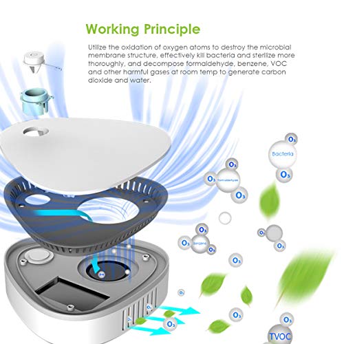 DELMO Refrigerador Esterilizador Generador de Ozono Purificador de Aire Olor Eliminador de Bacterias para La Conservación de Alimentos Esterilización de Armario