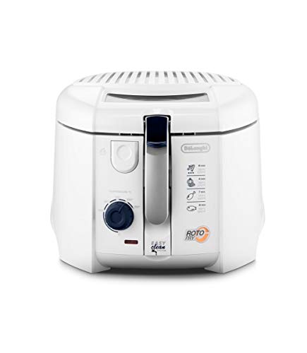 DeLonghi F28311.W1 Freidora, 1.2 L, rotativa, 1800 W, Acero Inoxidable, plástico, Blanco