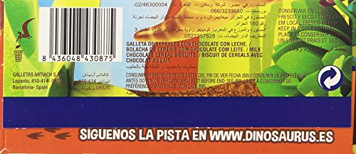 Dinosaurus - ChocoLeche - Galleta de cereales con chocolate con leche - 8 paquetes - [pack de 3]