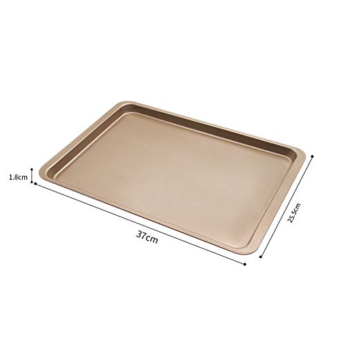 DishyKooker Bandeja Rectangular para Hornear de Pan de 14.5in Bandeja Antiadherente Horno de Acero al Carbono Placa Plana Oro Productos para el hogar