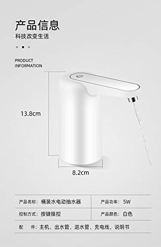 Dispensador de Agua, Dispensador de Agua Eléctrico Portátil, Puerto de Carga USB, Hogar, Oficina, Camping, Apto Para Agua Embotellada, Dispensador de Agua de Botella de Vidrio