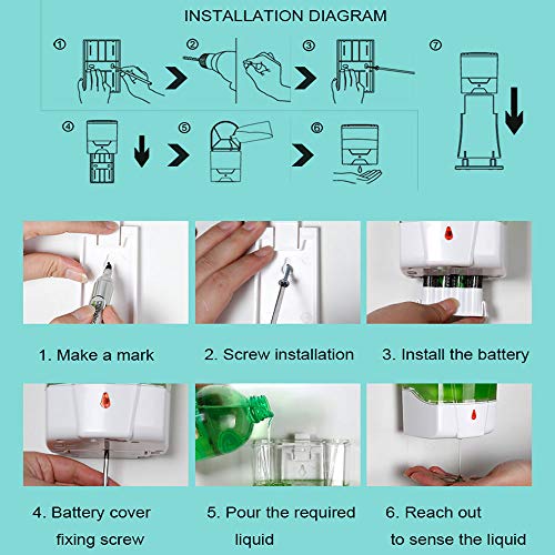 Dispensador De Desinfectante De Manos, 600 Ml Touchles Montados En La Pared Sensor De Líquido Automático Dispensador De Desinfectante De Manos Bomba Para El Hogar, Hotel, Restaurante, Escuela, Hospita