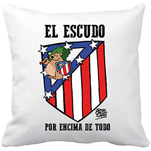 Diver Bebé Cojín con Relleno Atlético de Madrid El Escudo por Encima de Todo - Blanco, 35 x 35 cm