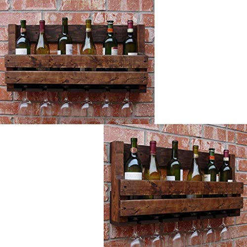 DJSMjbj Los estantes flotantes nórdica Retro de Madera Maciza de la Copa de Vino Estante de la Pared casera Colgante cáliz en Bastidor Restaurante Bar Enfriador de Vino Estante Decke (Size : 50cm)