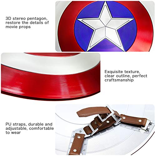 DMAR Escudo del Capitán América, Escudo De ABS Plástico de 57 cm, Serie Avengers Legends, Réplica De Marvel Prop