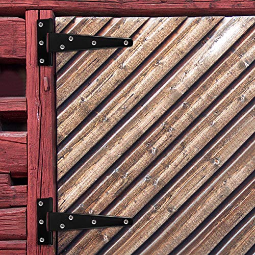 DOITOOL 6 piezas Bisagras en T Negro Bisagras para puertas bisagras de acero inoxidable para el mueble de para el hogar Gabinete la puerta del armario (5 pulgadas)