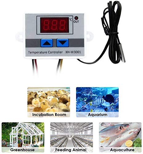 DollaTek XH-W3001 220V Termostato Regulador Térmico de Calidad Digital Termopar Termostato con Pantalla LCD