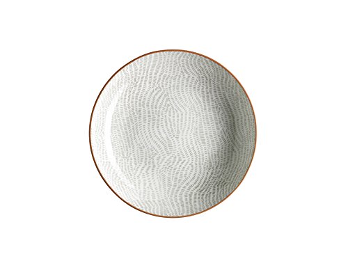 Domestic by Mäser 931042 Serie Murcia, Platos hondos 21 cm, en Juego de 6, Decorado en Color Porcelana, Gris, 61 x 30 x 20 cm, 6 Unidades