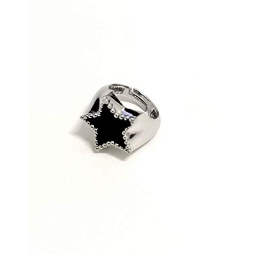Donipreziosi - Anillo con estrella negra de plata 925%
