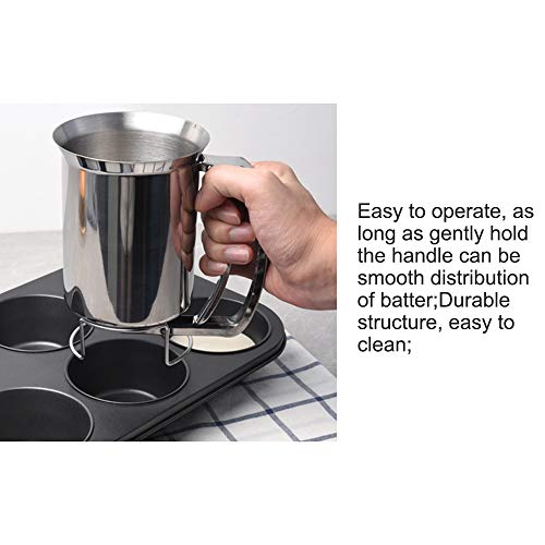 Donpow Dispensador de Masa para panqueques de Mano, dispensador de Masa para panqueques de Acero Inoxidable Dispensador de Masa para panqueques para Hornear Cupcakes Muffins-Cooking Crepes Waffles