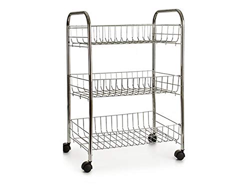 Dream Hogar Carrito Auxiliar Carro Verdulero Metal 3 Pisos Acero INOX