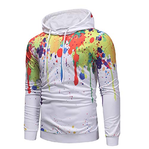 DressUMen Trim - montar jersey sudadera con capucha escudo graffiti imprimir colortone para Hombres Blanco Grande