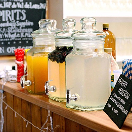 drinkstuff - Dispensador de bebidas (cristal, incluye soporte, 5,6 l)