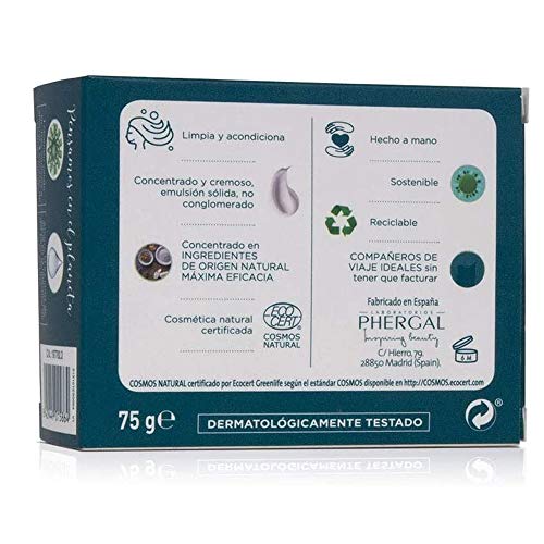 Dr.Tree Fortaleza 2 en 1 - Champú Sólido + Acondicionador Ecológico. Limpia, Hidrata y Energiza, Cabello fino y Débil o Caída, Champú sin SLS, 1 Pastilla = 900ml, 99% Ingred. Naturales ECOCERT