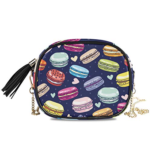 DXG1 Macarons Mini Crossbody Bolso de hombro ligero para mujer bolso de mano con borla