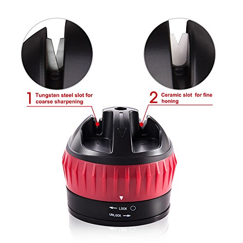 E-PRANCE Afiladores manuales con Ventosa, Afilador de Cuchillos Manual, Placas de Carburo de Tungsteno y Muesca Cerámica, Rápido y Seguro Fácil de Usar para Cuchillos de Cocina