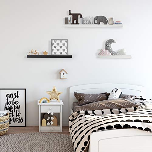 Edaygo Estante de Pared | Estante Flotante, 70 x 23,5 x 3,8 cm, Blanco