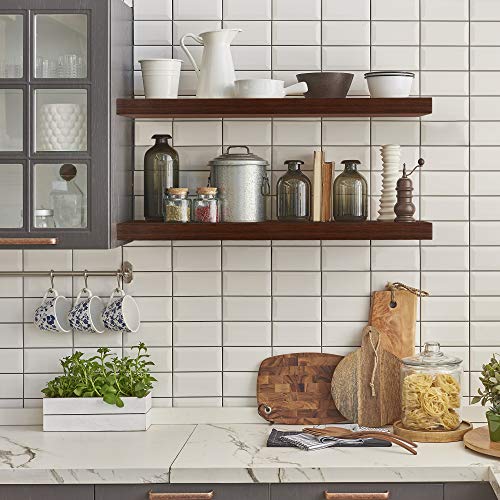 Edaygo Estante de Pared | Estante Flotante, 70 x 23,5 x 3,8 cm, Blanco