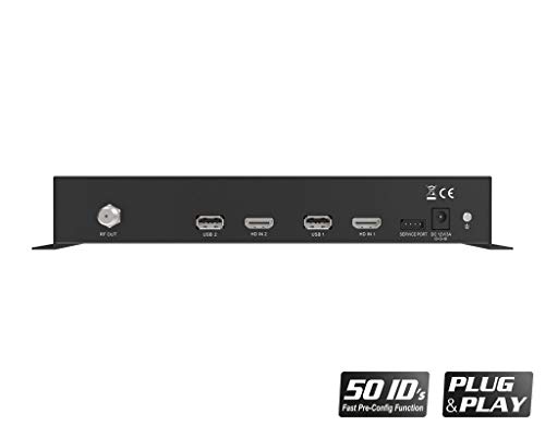 Edision Lite Quad - Modulador HDMI (4 entradas HDMI a DVB-T o ISDB-T (Plug & Play, Full HD, HDTV, MPEG4, USB, Pre-Conj, instalación rápida), Color Negro