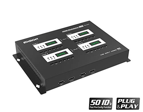 Edision Lite Quad - Modulador HDMI (4 entradas HDMI a DVB-T o ISDB-T (Plug & Play, Full HD, HDTV, MPEG4, USB, Pre-Conj, instalación rápida), Color Negro
