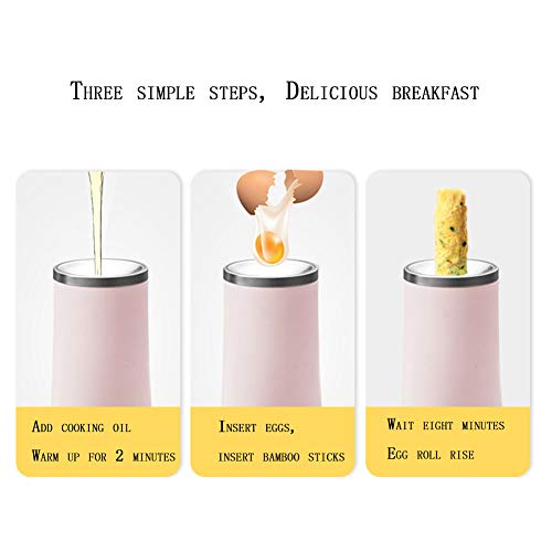 Egg Cooker, Único cilindrico Cocedor de Huevos Máquina Tortilla Máquina De Salchichas Home DIY Egg Cooker 220V,Rosado