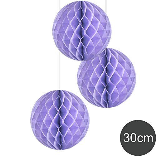 EinsSein 3X Bolas de Panal de Papel Boda Supremo 30cm Lila Fiestas Infantiles Decoracion Fiesta Regalo Infantil cumpleaños Bautizo Bodas niño niña Flores Palillos japoneses Pompones niños bengalas