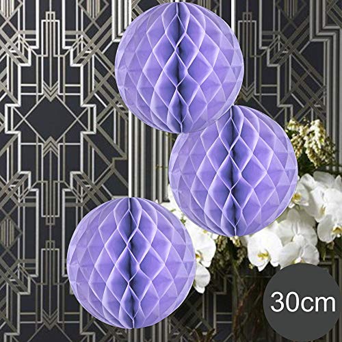 EinsSein 3X Bolas de Panal de Papel Boda Supremo 30cm Lila Fiestas Infantiles Decoracion Fiesta Regalo Infantil cumpleaños Bautizo Bodas niño niña Flores Palillos japoneses Pompones niños bengalas