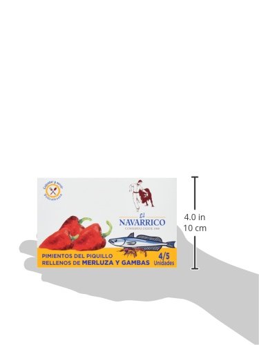 El Navarrico Pimientos Rellenos de Merluza y Gambas - Paquete de 3 x 260 gr - Total: 780 gr