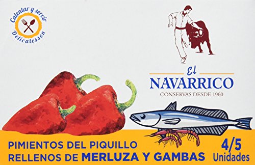 El Navarrico Pimientos Rellenos de Merluza y Gambas - Paquete de 3 x 260 gr - Total: 780 gr