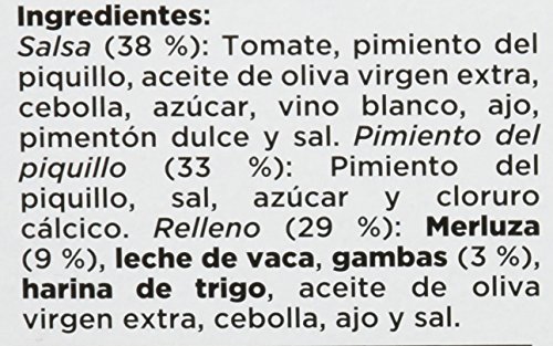 El Navarrico Pimientos Rellenos de Merluza y Gambas - Paquete de 3 x 260 gr - Total: 780 gr