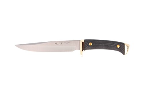 Electropolis Cuchillo Muela 3160, puño de cachas Negras y zamak Dorado, tamaño Total de 27 cm, Hoja de 16 cm + Tarjeta Multiusos de Regalo