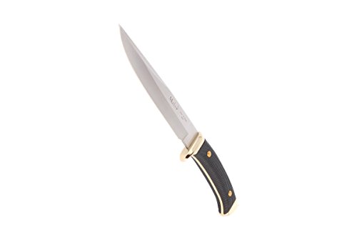 Electropolis Cuchillo Muela 3160, puño de cachas Negras y zamak Dorado, tamaño Total de 27 cm, Hoja de 16 cm + Tarjeta Multiusos de Regalo