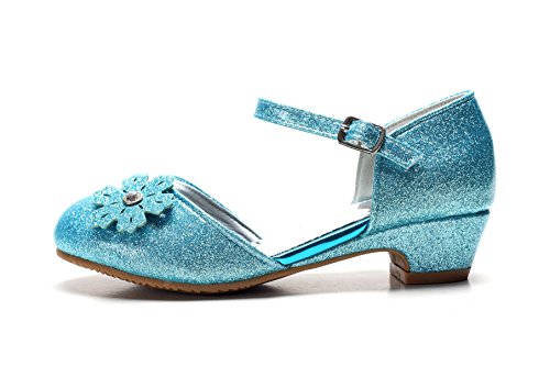 ELSA & ANNA® Niñas Última Diseño Princesa Reina de Nieve Partido Zapatos Zapatos de Fiesta Sandalias BLU11-SH (BLU11-SH, Euro 25-Longitud:16.6cm)